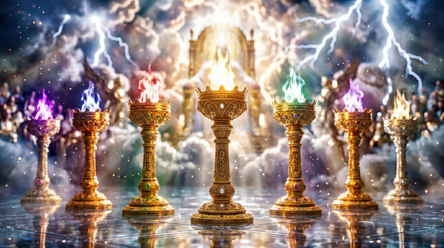 The Throne of Heaven with the Seven Lamps of Fire &ndash; Revelation 4:5