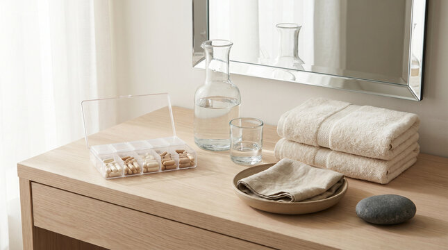 Longevity Recovery Ritual with Capsules Glass Carafe and Spa Towels