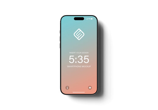 Glossy Isolated Smartphone with Editable Background and Shadow Mockup