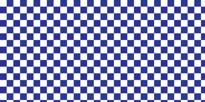 minimal game chacked board textiel blue and white square pattern wall decoration wallpaper. vector illustion fabric pattern design.