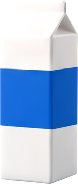 3D Milk carton box with blue label
