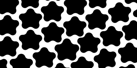 Black floral patterns create a striking illustration on a white background © Afrianns