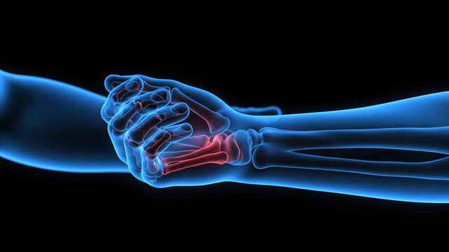 X-Ray of a Clenched Fist, suitable for healthcare, medical education, anatomy, and injury diagnosis content.