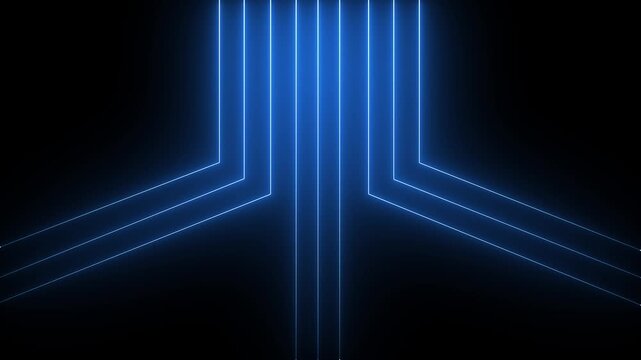 Bright neon laser lines abstract background.Seamless loop.Glowing neon digital stripes line. Abstract lights animated on a Black background.abstract neon Lines moving up screen Motion graphic.4k video