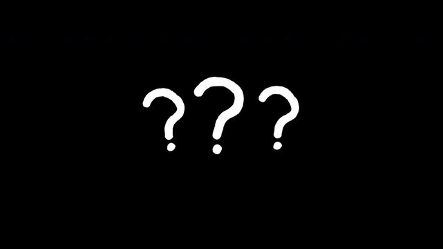 There white question mark sign on transparent background for uncertainty, curiosity, FAQ, 4K Alpha Channel
