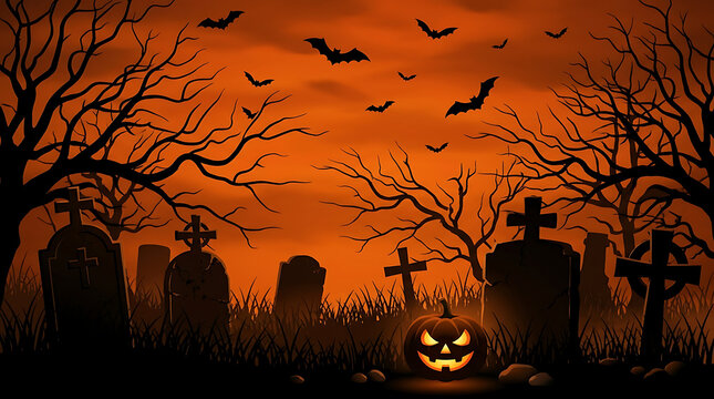 Pixel art scary halloween scene