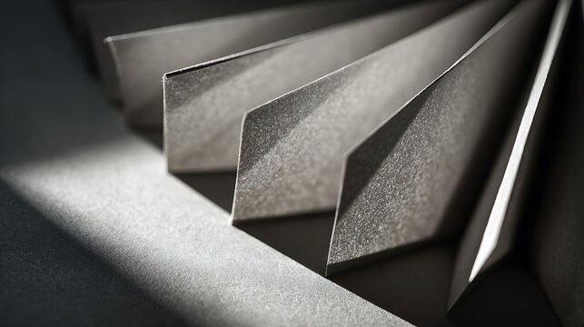 Abstract Close Up of Metallic Sheets with Dramatic Lighting.