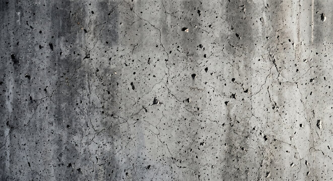 Modern Raw Poured Concrete Wall Texture with Air Bubble Pockmarks and Cement