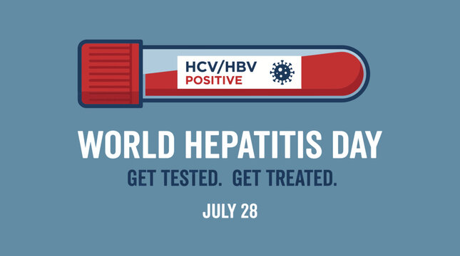 World Hepatitis Day Blood Test Tube Sample Minimalist Poster Template