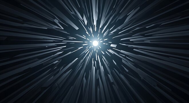 Radiant burst of light rays against dark background.