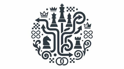 International chess day circular strategy emblem © Farrel Lexxy