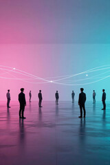 Fototapeta premium Pastel Future Platform Symbolizing Social Connection and Workplace Innovation