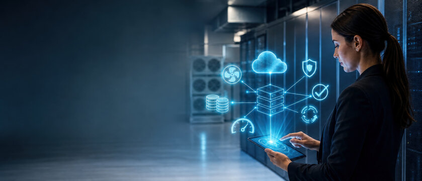 Ultra Wide Cloud FinOps Optimization Banner for Data Center Efficiency Technology Governance Enterprise Savings and Scalable Infrastructure
