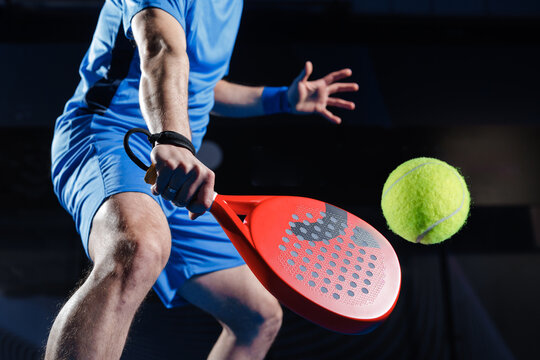 Padel Tennis Training with Racket and Ball in Action