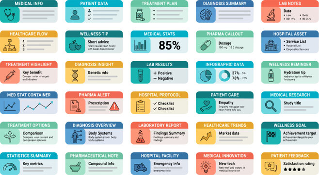 Colorful infographic elements and icons.