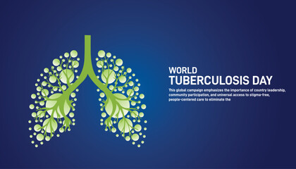World Tuberculosis Day concept poster, banner, social media post, postcard, background, backdrop, template, greeting card, web banner, cover design vector illustration © MstMouluda
