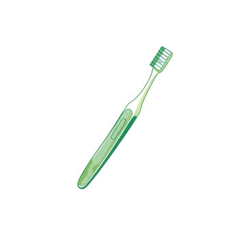 Green toothbrush illustration on black background