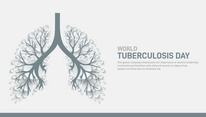 World Tuberculosis Day concept poster, banner, social media post, postcard, background, backdrop, template, greeting card, web banner, cover design vector illustration © MstMouluda