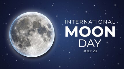 Fototapeta premium International Mood Day design with bright moon on dark blue background. Vector illustration