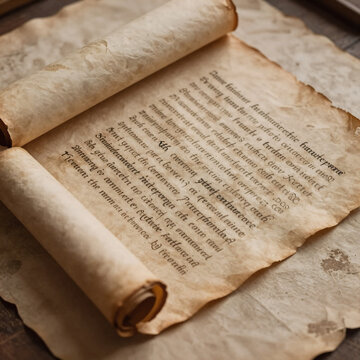 Sci-Fi Ancient Handle. A Parchment Scroll On An Aged Paper Background