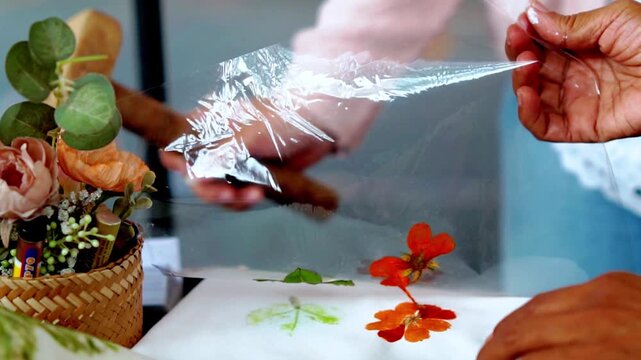Ecoprint Batik is a batik-making technique that uses natural materials (leaves, flowers, plant stems) to create patterns directly on the fabric.
