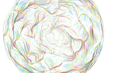 Fototapeta premium Vibrant abstract sphere composed of colorful swirling lines and intricate patterns, perfect for digi