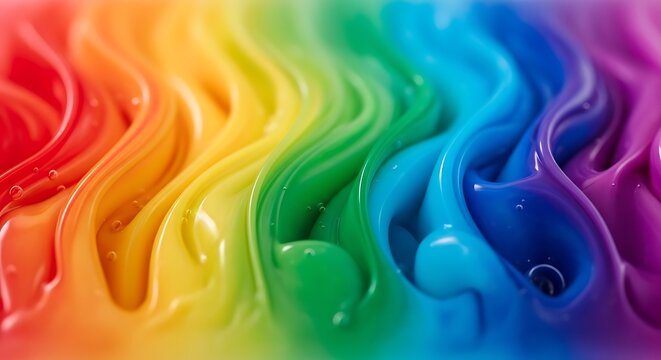 Vibrant abstract swirls of colorful paint in motion.