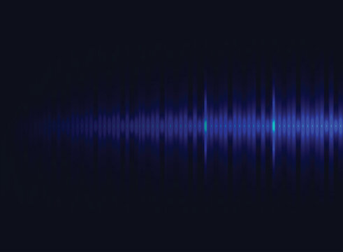Waveform display on dark background blue vector illustration