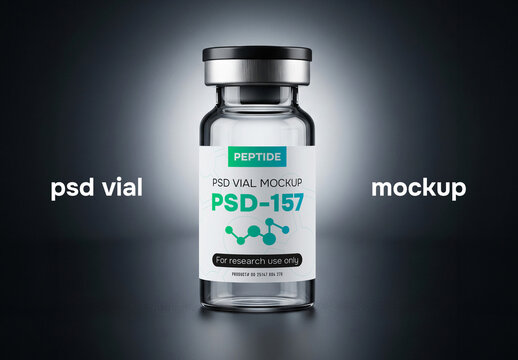 Peptides or medicine vial mockup