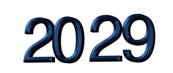 2029 text in a modern blue 3D style, perfect for new year greetings and future related projects. © vegefox.com