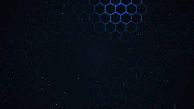 Abstract blue hexagonal grid digital background