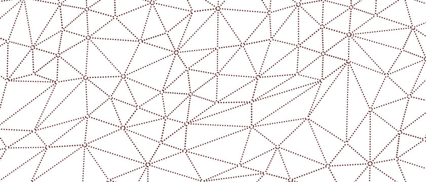 Minimalist abstract dotted network pattern with geometric triangles on white.