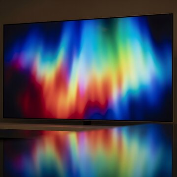 Abstract digital art with vibrant colorful gradient waves.