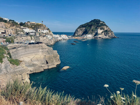 coastline of  scenic small village Serrara Fontana at the Island of Ischia in Italy