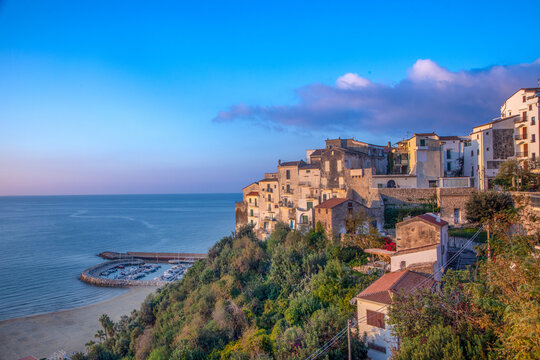 Beautiful early morning view in the village of Sperlonga, Lazio region of Italy.