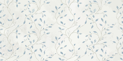 Subtle blue floral vine wallpaper texture with wallpaper botanical background illustration seamless decorative artistic backdrop ornamental interior decoration abstract delicate wrapping © Rosa Alba L 