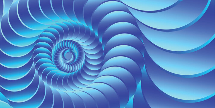 Spiral pattern in shades of blue a vector illustration with a flowing and dynamic composition swirl