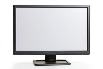 Fototapeta premium The Monitor on a Sleek Flat Panel Stand in a Modern Studio