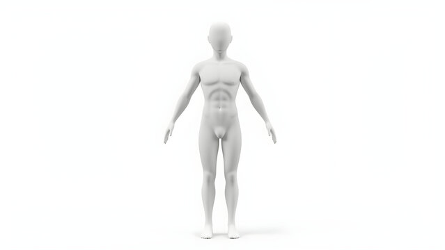 Minimalist 3D Human Body Model in T-Pose for Anatomical Study and Digital Character Design