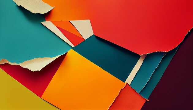brutalist editorial with torn paper color blocks and bold geometric layout ideal for branding and digital design
