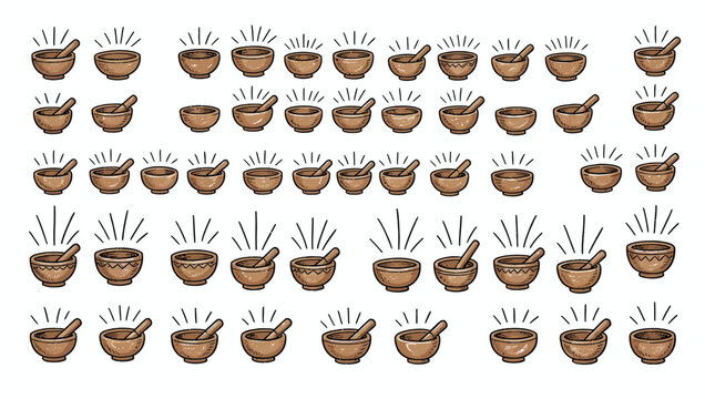 Repeated Ramen Bowls With Chopsticks Pattern.