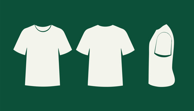 White Crewneck T Shirt Flat Sketch