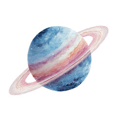 Watercolor Planetary Ring vector, artistic painting style, high-resolution illustration on a pure white background. © Cooper