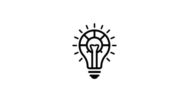 Creative Light Bulb Line Icon, Minimalist Innovation and Big Idea Symbol Vector