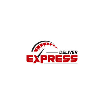Express typography logo template vector, suitable for your free shipping delivery badge for mail courier for parcel shipment cargo and food delivery service symbol.