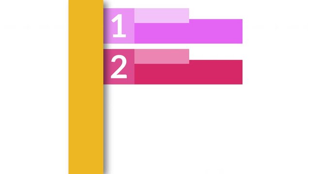 Animated Four Step Business Process Infographic Template with Numbered Horizontal Bars and Left Side Navigation Alpha Channel