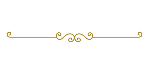 Elegant golden vintage decorative divider line © Over View