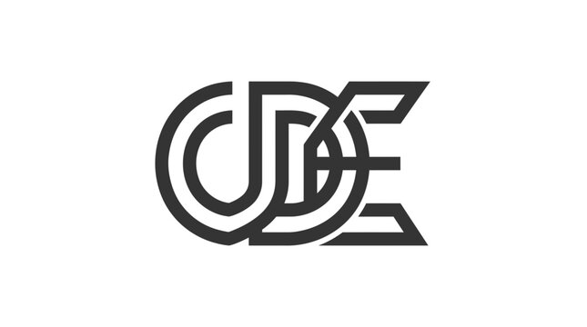 Abstract Monogram ODE Logo Design, Modern Geometric Symbol