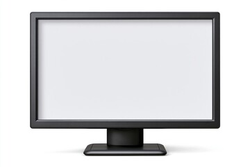 Fototapeta premium The Black Computer Monitor with Blank White Screen on Slim Bezel
