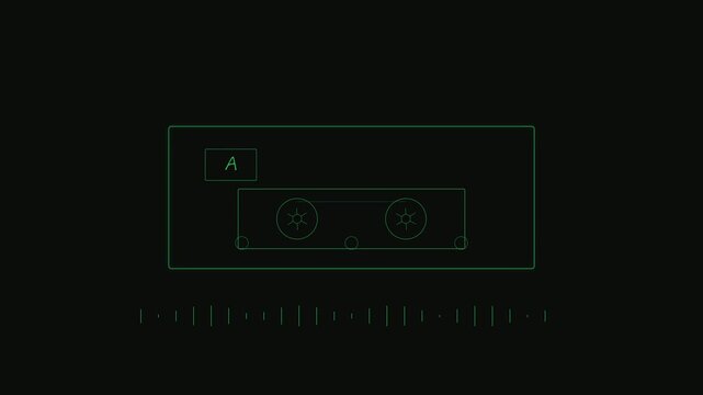 Retro Cassette Tape Music Animation Synthwave Background